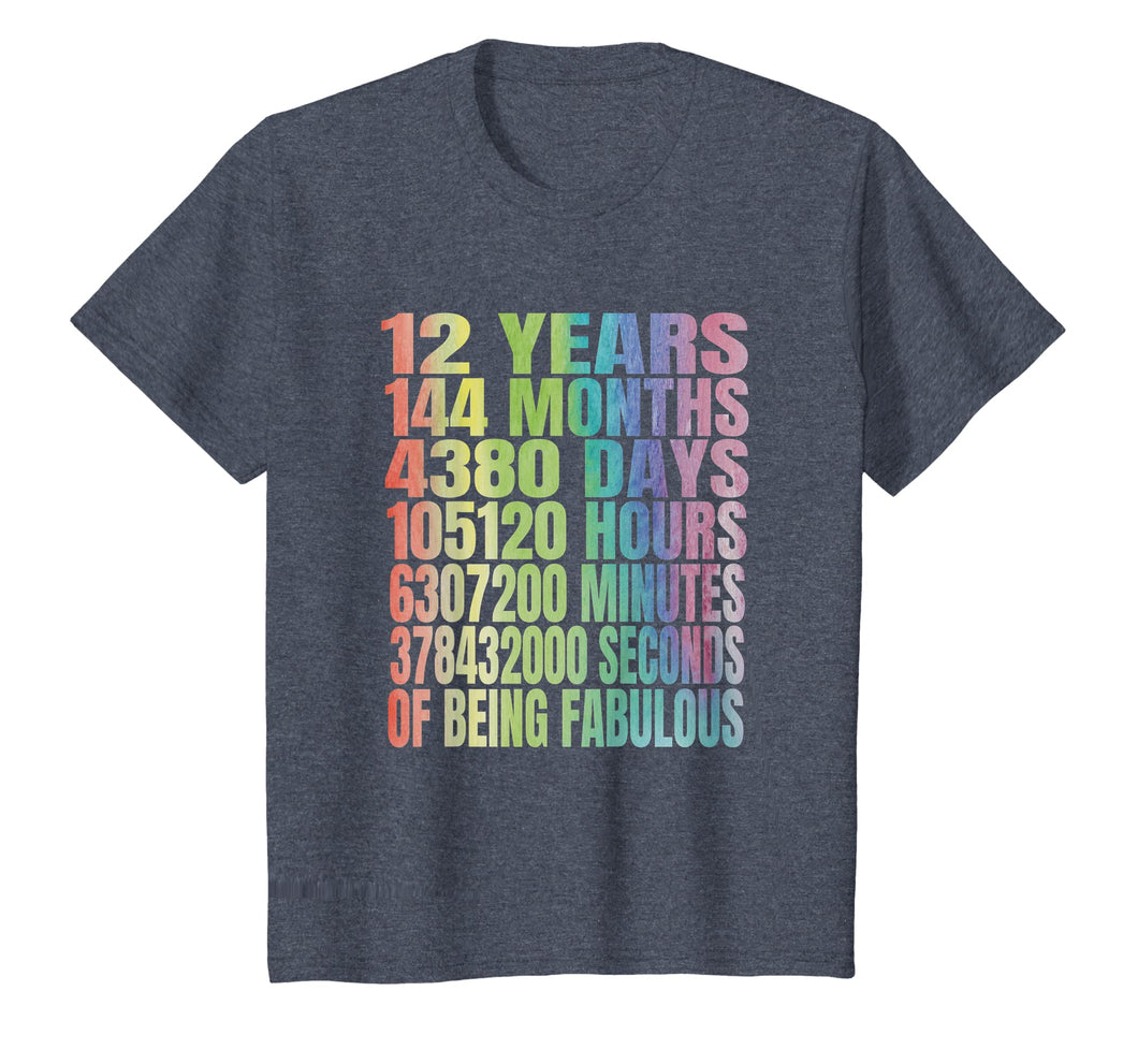 Kids 12 Years Old 144 Months TShirt 12th Birthday Gift Ideas
