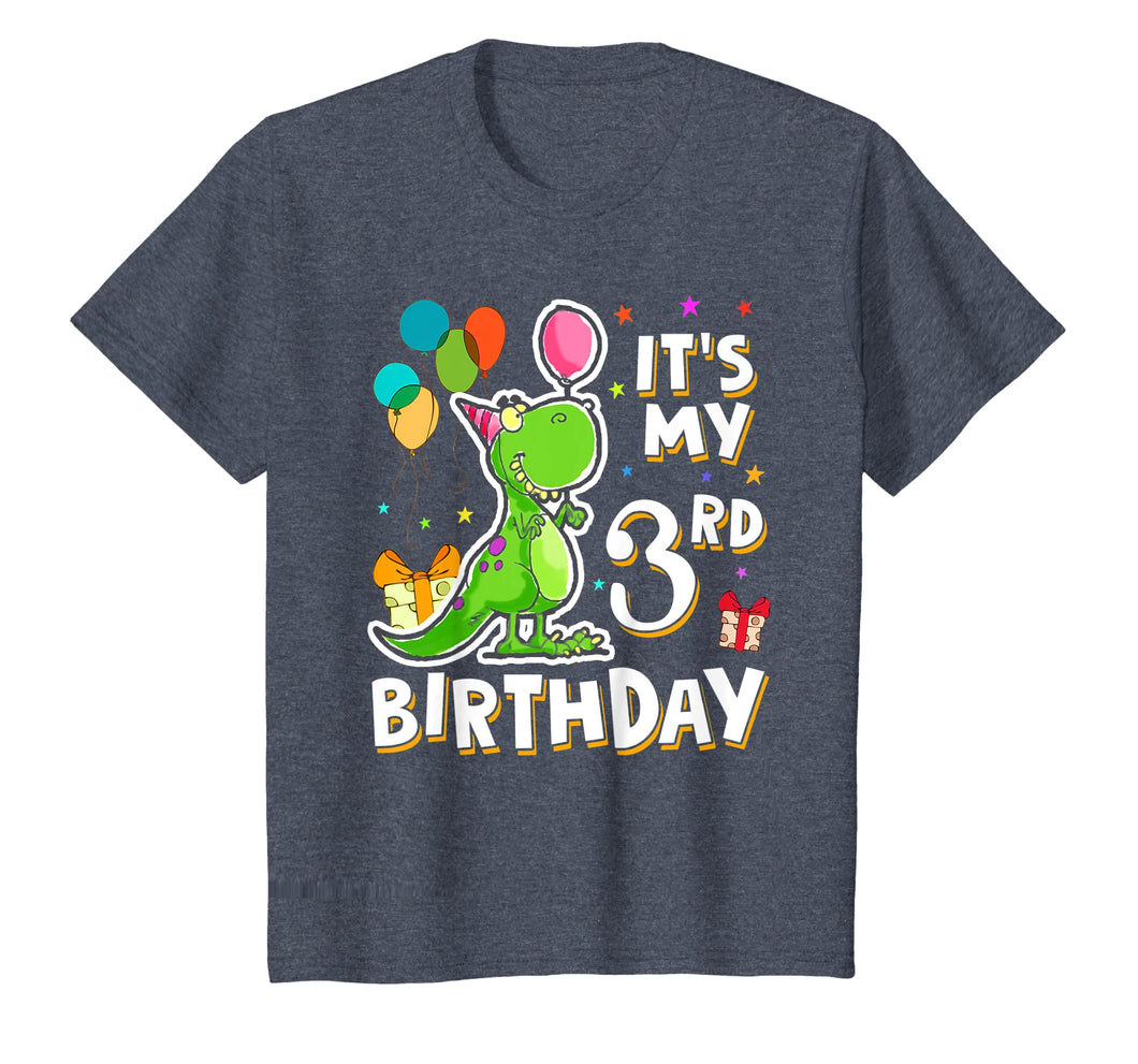 Kids It's My 3rd Birthday Happy 3 Year Dinosaur Shirts Girl Boy