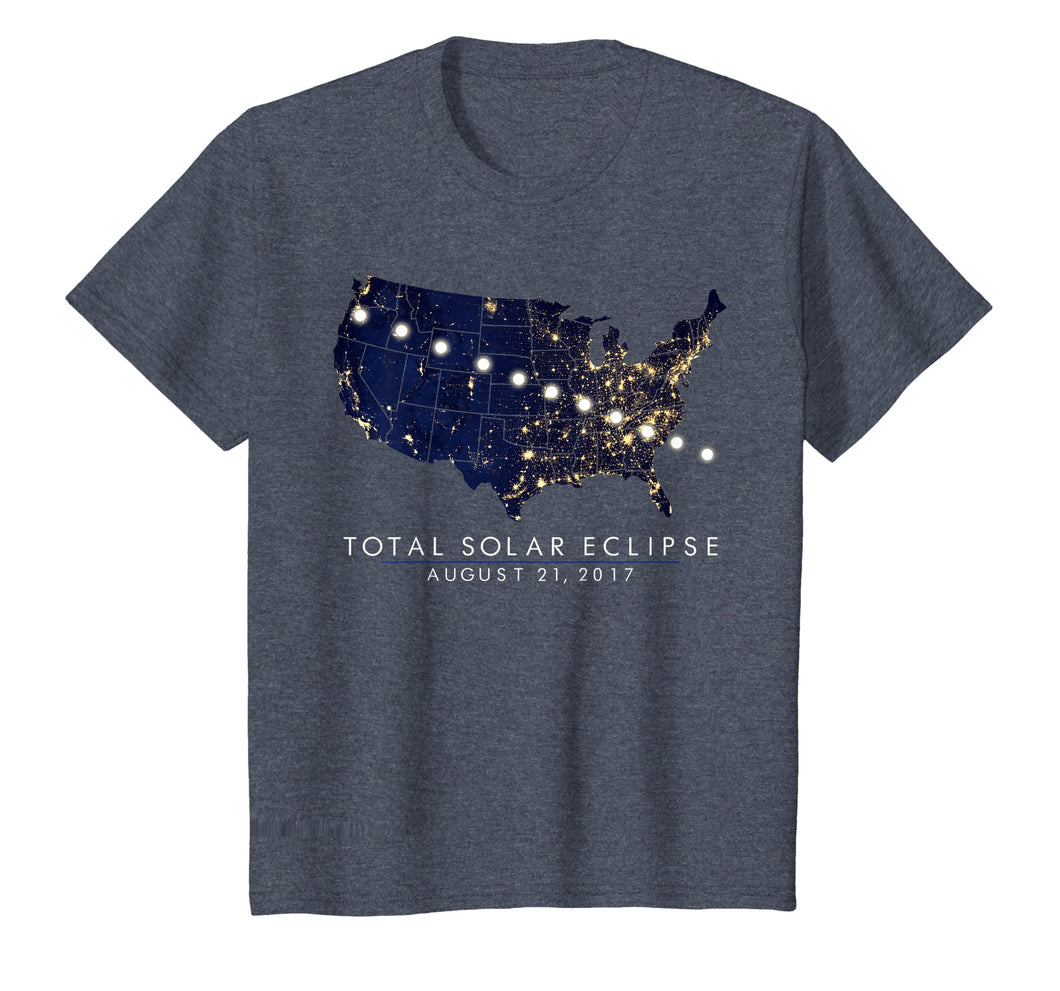 Total Solar Eclipse Map Tshirt of the USA 8/21/2017