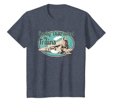 Load image into Gallery viewer, Easily Distracted by Trains Tshirt Funny Train Lover Gifts
