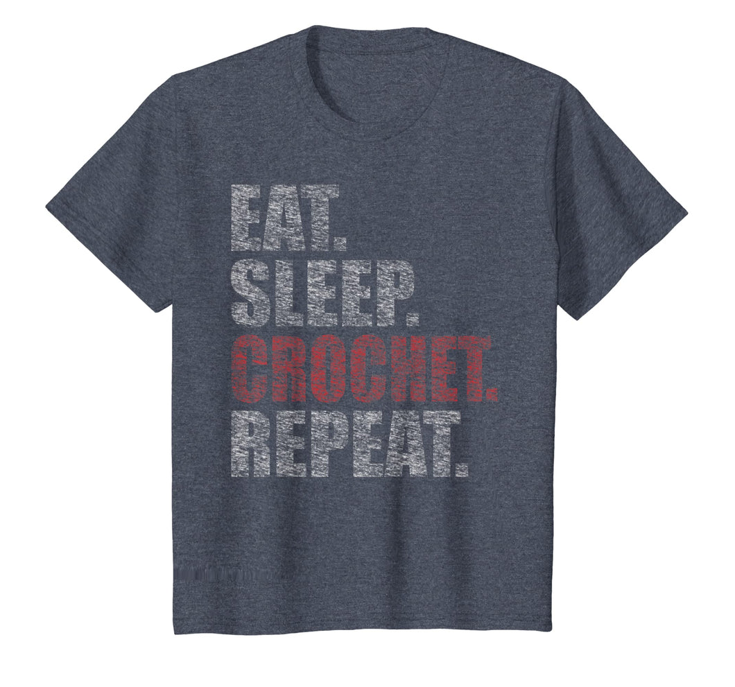 Eat Sleep Crochet Repeat Funny Retro T-Shirt