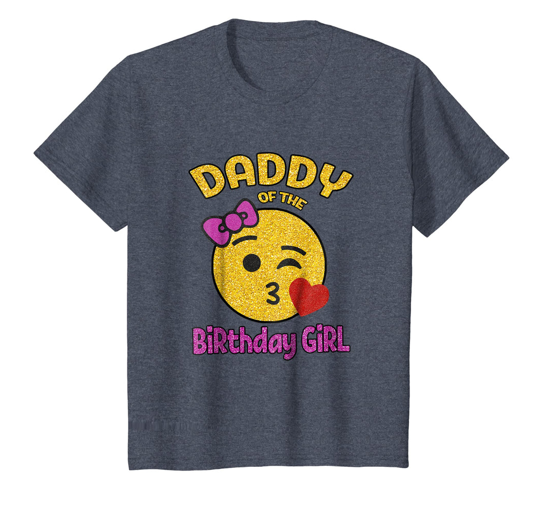 Daddy of the Birthday Girl Emoji Pink Shirt Kiss Heart Tee