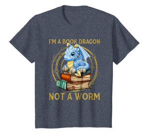 I'm A Book Dragon Not A Worm T-Shirt Gift for Men Women Kids