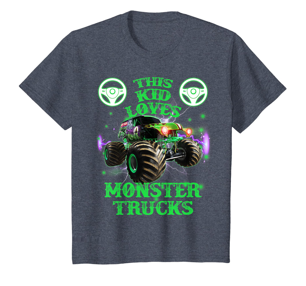 This Kid Loves Monster Trucks T Shirt Gift for Boys Girls