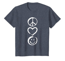 Load image into Gallery viewer, Peace Love and Happiness T-Shirt Peace Sign, Heart, Smile-1062452
