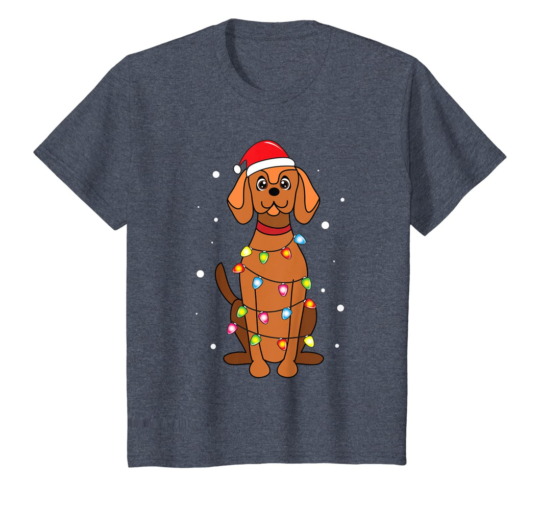 Vizsla Christmas Lights Mom Dad Dog Gift T-Shirt