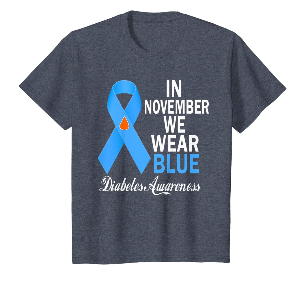 In November We Wear Blue Diabetes Awareness Blue Ribbon T1D T-Shirt