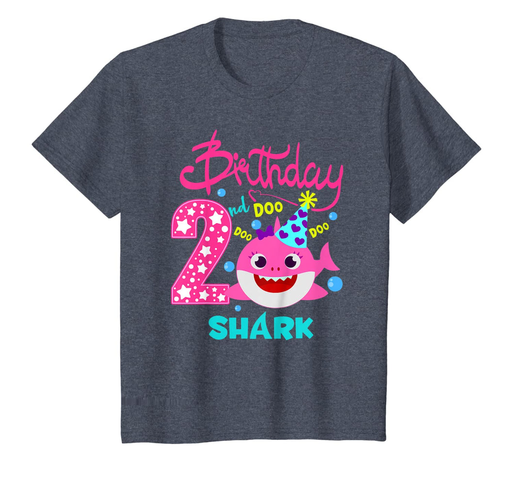 Kids Baby Shark 2 Years Old 2nd Birthday Doo Doo T-Shirt-490299