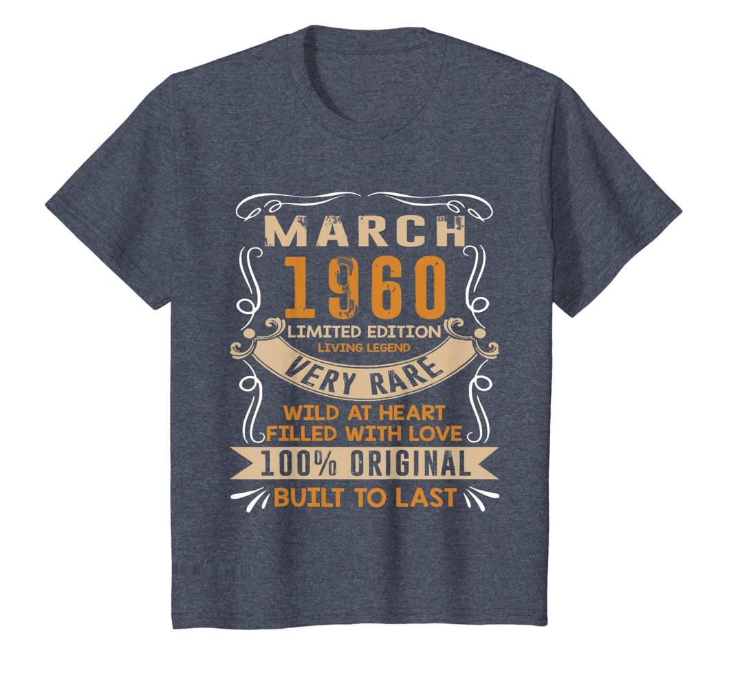 Vintage 60th Birthday March 1960 Shirt 60 Years Old T-Shirt-104250