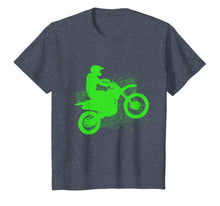 Load image into Gallery viewer, Dirt Bike Rider Tire Tracks Neon Green Youth T Shirt-304921
