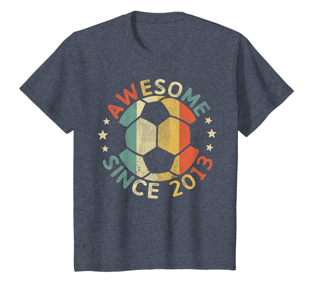 Kids Awesome Since 2013 6th Birthday 6 Year Old Soccer Player T-Shirt