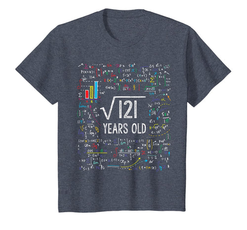 Kids Square Root Of 121 11th Birthday 11 Year Old Gifts Math Bday T-Shirt