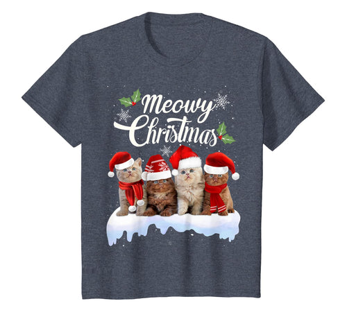 Meowy Christmas Tee Kitten Cat Kitty Xmas Cute Gift T-Shirt