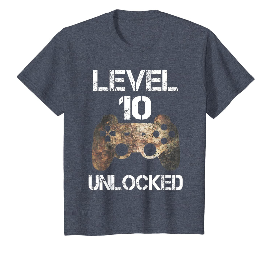 Level 10 Unlocked Boys 10th Birthday 10 Year Old Gamer Gift  T-Shirt