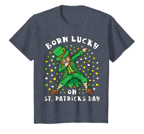 Born Lucky On St Patrick's Day Dabbing Leprechaun Birthday T-Shirt-711770