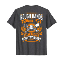 Load image into Gallery viewer, ROUGH HANDS FARMER TANS Funny Farmers Farming T-Shirt Back
