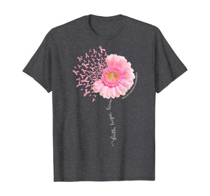 Daisy Dandelion Faith Hope Love Breast Cancer Awareness T-Shirt