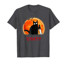 Load image into Gallery viewer, Cat What? Funny Black Cat Shirt, Murderous Cat With Knife T-Shirt
