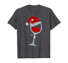 Load image into Gallery viewer, Wine Glasses Santa Hat Christmas Tee Funny Wine Lover Gift T-Shirt
