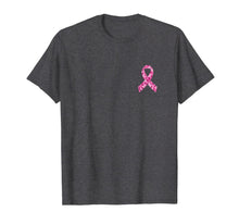Load image into Gallery viewer, Camo pink ribbon pocket print breast cancer awareness T-Shirt
