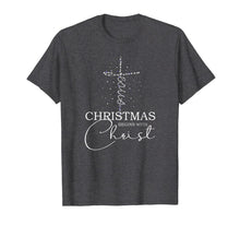 Load image into Gallery viewer, Jesus Cross Christmas Begins With Christ Xmas Snow Christian T-Shirt
