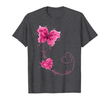 Load image into Gallery viewer, Faith Hope Love Breast Cancer Butterfly Flower Pink Ribbon T-Shirt
