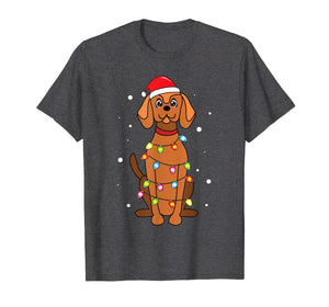 Vizsla Christmas Lights Mom Dad Dog Gift T-Shirt