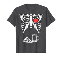 Load image into Gallery viewer, Skeleton Pregnancy Pizza Beer Shirt Xray Halloween Soon Dad
