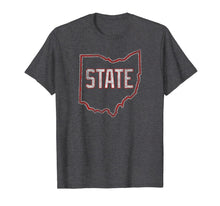 Load image into Gallery viewer, Distressed State of Ohio Outline Sports Fan Tailgate T-Shirt
