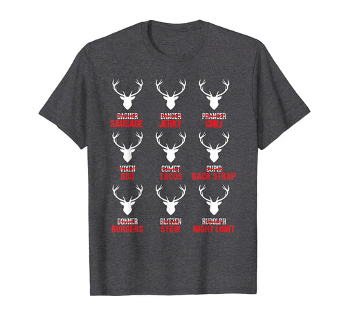 Funny Christmas Reindeer Hunter Deer Meat Hunting Gifts T-Shirt