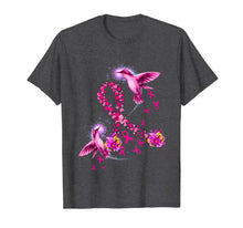 Load image into Gallery viewer, Hummingbird Flower Pink Ribbon Breast Cancer Awareness T-Shirt
