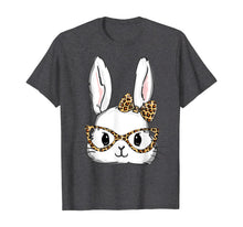 Load image into Gallery viewer, Bunny Rabbit Glasses Leopard Print Easter T-Shirt T-Shirt-192077
