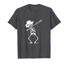 Load image into Gallery viewer, Dabbing Skeleton T-shirt Cowboy Hat Skull Shirt Dance Move

