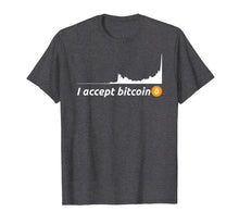 Load image into Gallery viewer, I Accept Bitcoin Cryptocurrency Logo T-shirt
