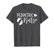 Load image into Gallery viewer, Pediatric Nurse PEDS Shirt Footprints Nursing Student PICU
