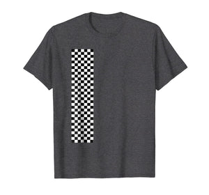 Checkered Checker Black & White Vertical Stripe T-Shirt