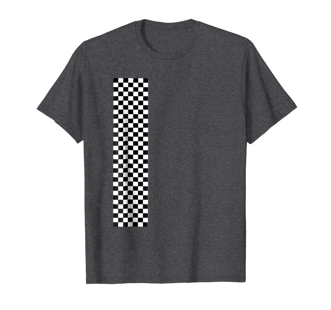 Checkered Checker Black & White Vertical Stripe T-Shirt
