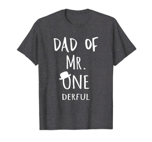 Mens Dad of MR. Onederful Wonderful Funny 1st birthday boy outfit