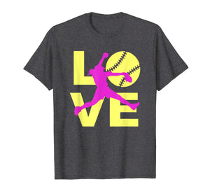 LOVE Softball Teen Girls Women T-shirt