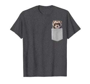 Animal in Your Pocket Funny Cute ferret peeking out t shirt