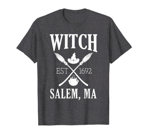 Funny Halloween Witch Salem Tshirt Broom Cauldrom Witch Hat
