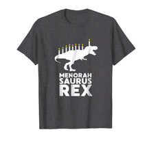 Load image into Gallery viewer, Funny Hanukkah Dinosaur Tyrannosaurus Rex Menorah Shirt
