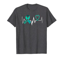 Load image into Gallery viewer, Heartbeat Sexual Assault Awareness Shirt Teal Ribbon Shirt
