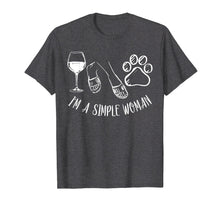Load image into Gallery viewer, I&#39;m A Simple Woman Funny Wine Flip Flops Dog Paw Gift T-Shirt
