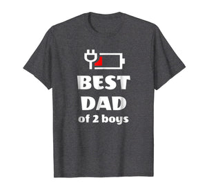 Mens Fathers Day T-Shirt Gift For Dad of 2 Boys From Wife Or Son