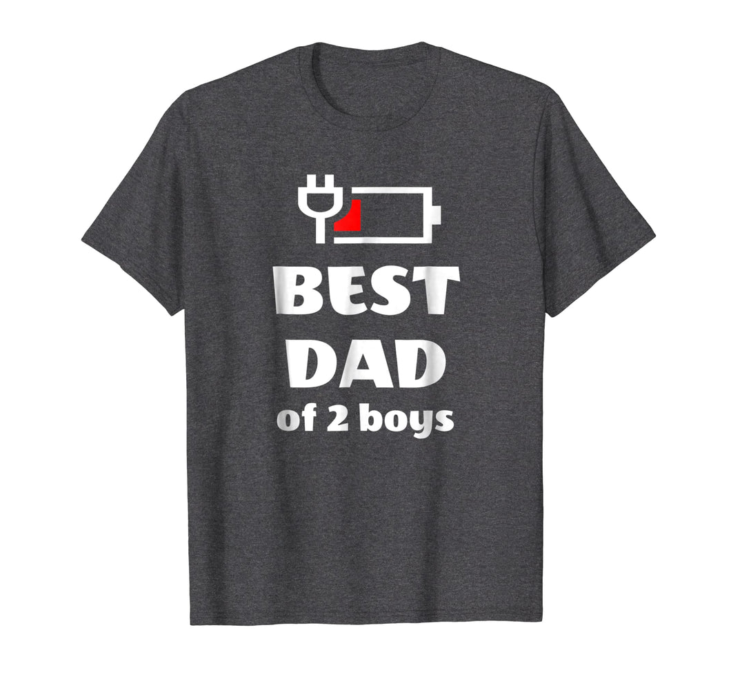 Mens Fathers Day T-Shirt Gift For Dad of 2 Boys From Wife Or Son