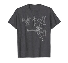 Load image into Gallery viewer, Cool Archery Tees - Bow Design Blueprint T-Shirt
