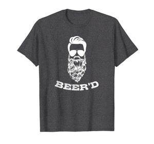 Mens Beer'd Hop Beard Bearded Beer Drinkers Tshirt for Men