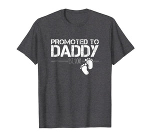 Mens Men's Promoted To Daddy Est 2018 T-Shirt New Dad Gift