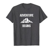 Load image into Gallery viewer, Adventure Begins - Hiking Camping Mountain Climber T-shirt
